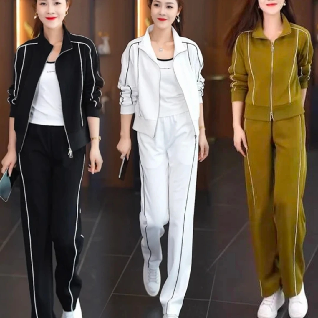 K208休闲运动套装春秋新款女装时尚减龄显瘦洋气开衫卫衣两件套