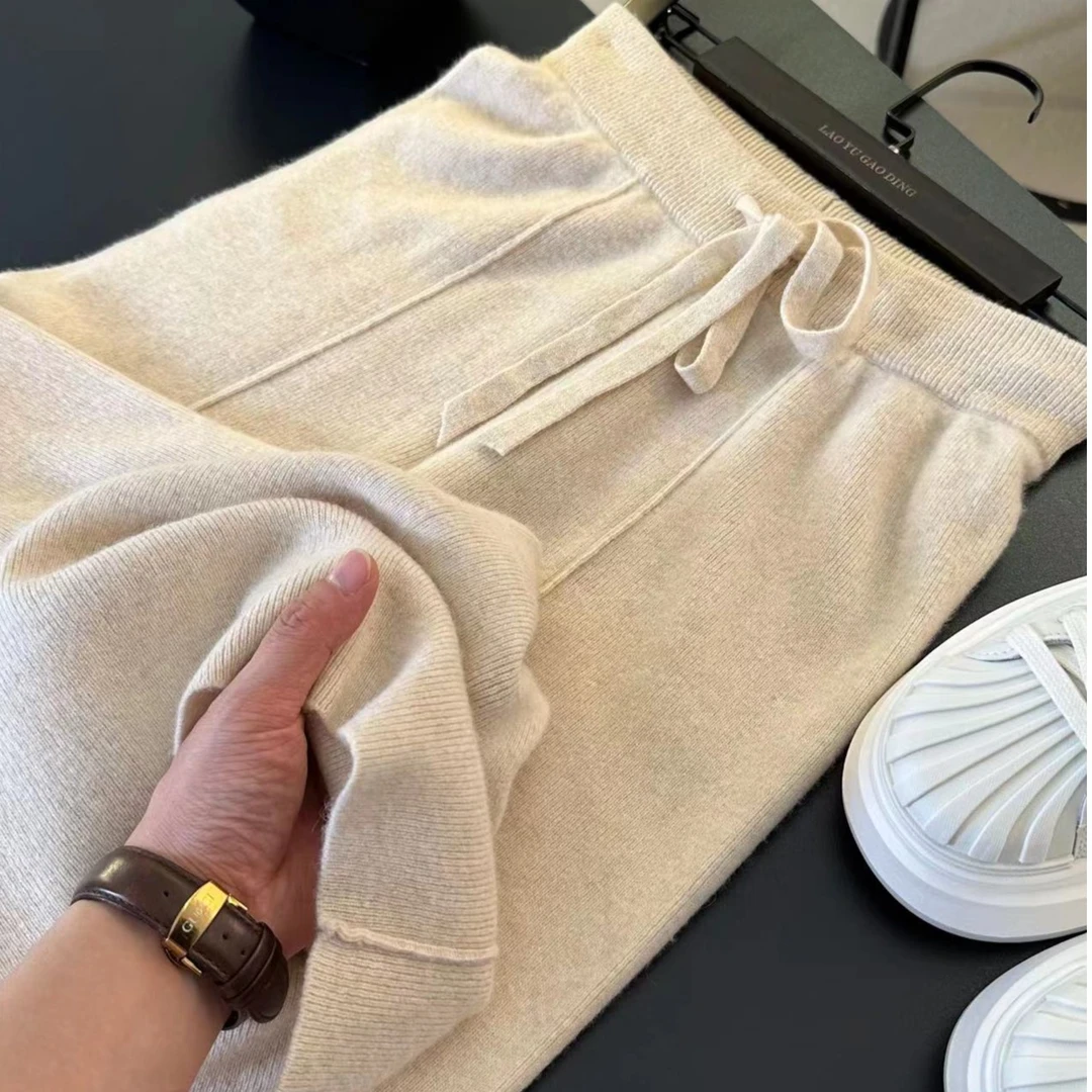 高品质-澳洲羊毛中缝阔腿裤加厚百搭 秋冬裤子气质
