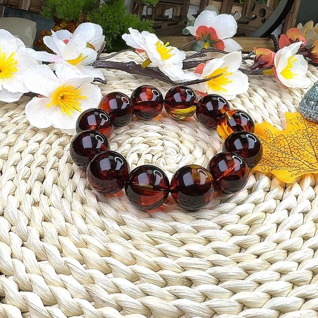 【正品保障】血药珀满血精美时尚紫杉醇手串DIY卡20mm珠子