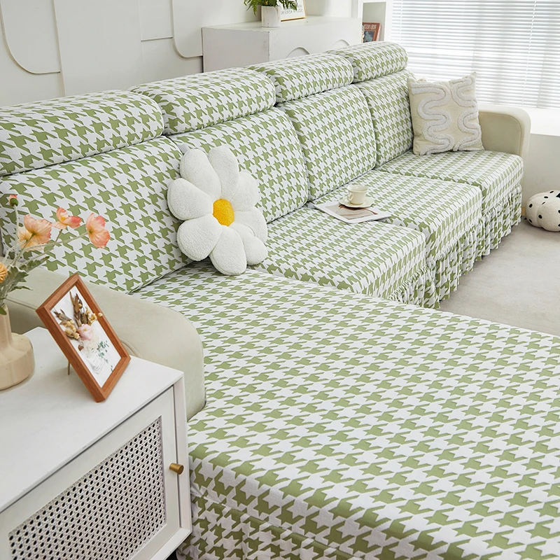 千鸟格-沙发套防滑防尘弹力通用沙发套防抓耐磨四季通用沙发套罩
