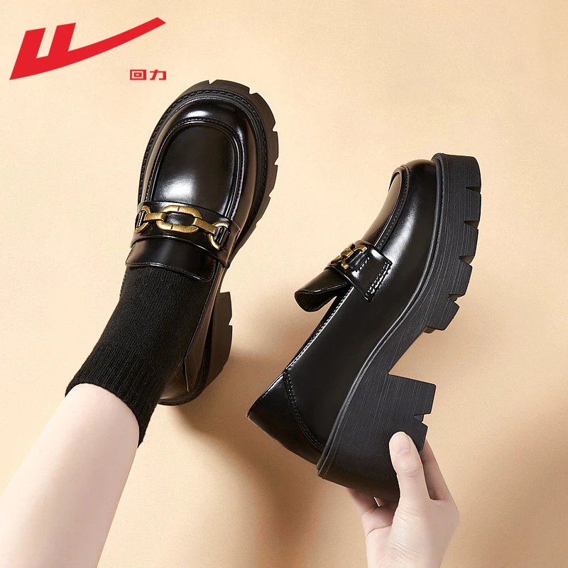 Warrior/回力厚底乐福鞋女2025春季百搭英伦风小皮鞋女玛丽珍女鞋