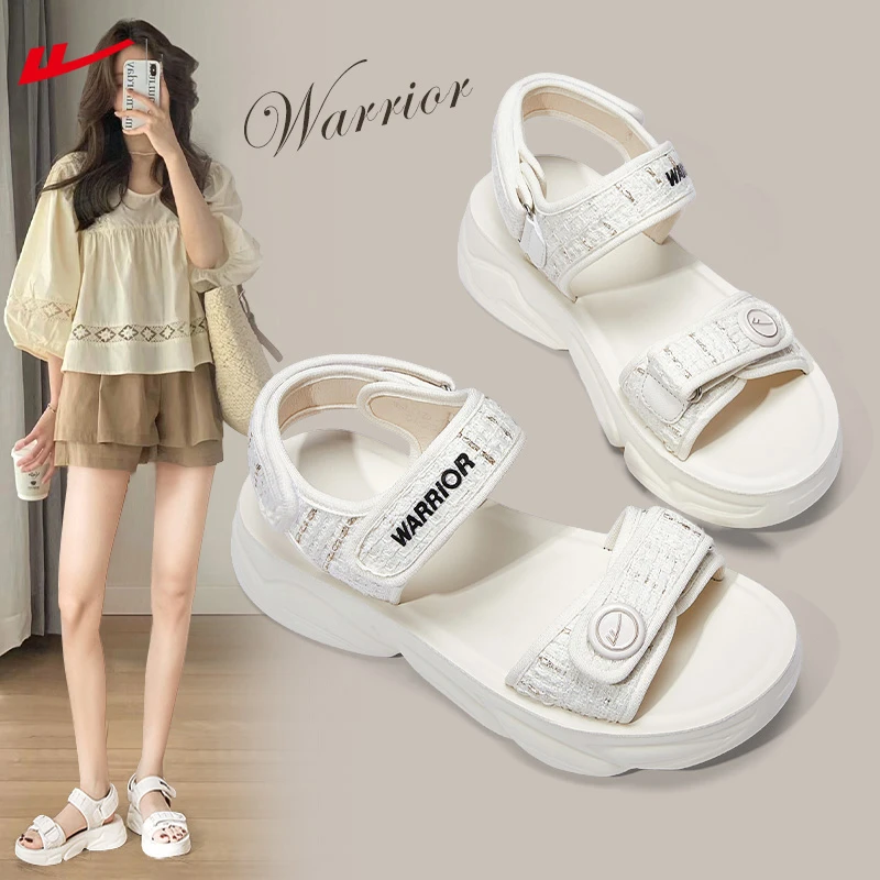 回力女鞋凉鞋女2025新款秋季外穿魔术贴沙滩软底百搭小香风凉拖鞋