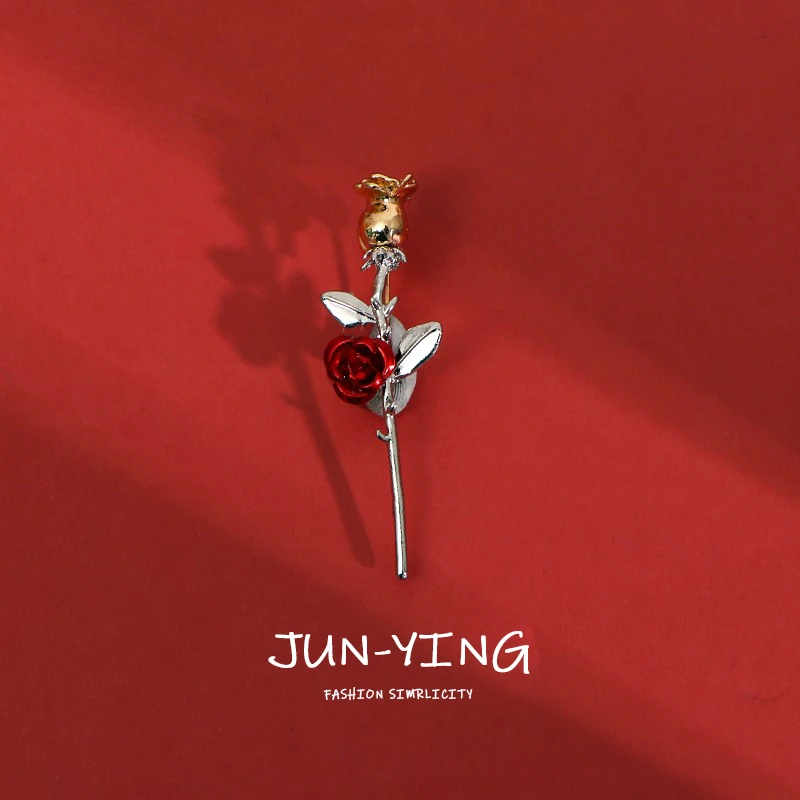 锌合金胸针 ins小王子的玫瑰花胸针高颜值优雅立体玫瑰花复古别针