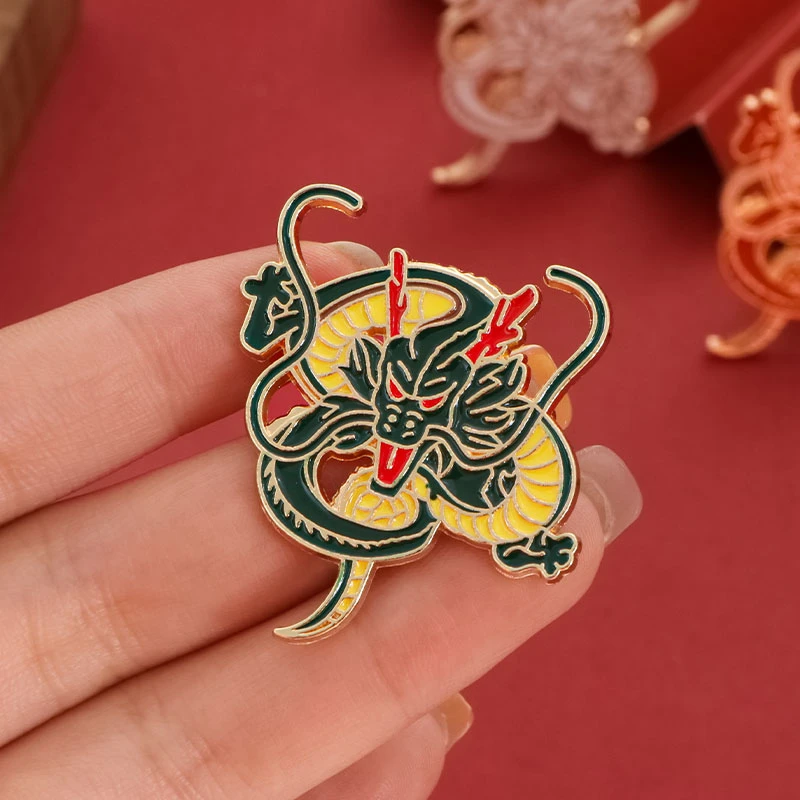 合金胸针 ins古风中国龙胸针龙年生肖新款大衣西服包包笔袋配饰