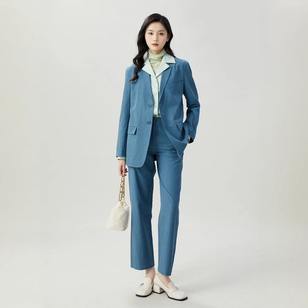 GIRDEAR/哥弟宽松轻职风H型女士西服套装休闲春季1100444+1400674