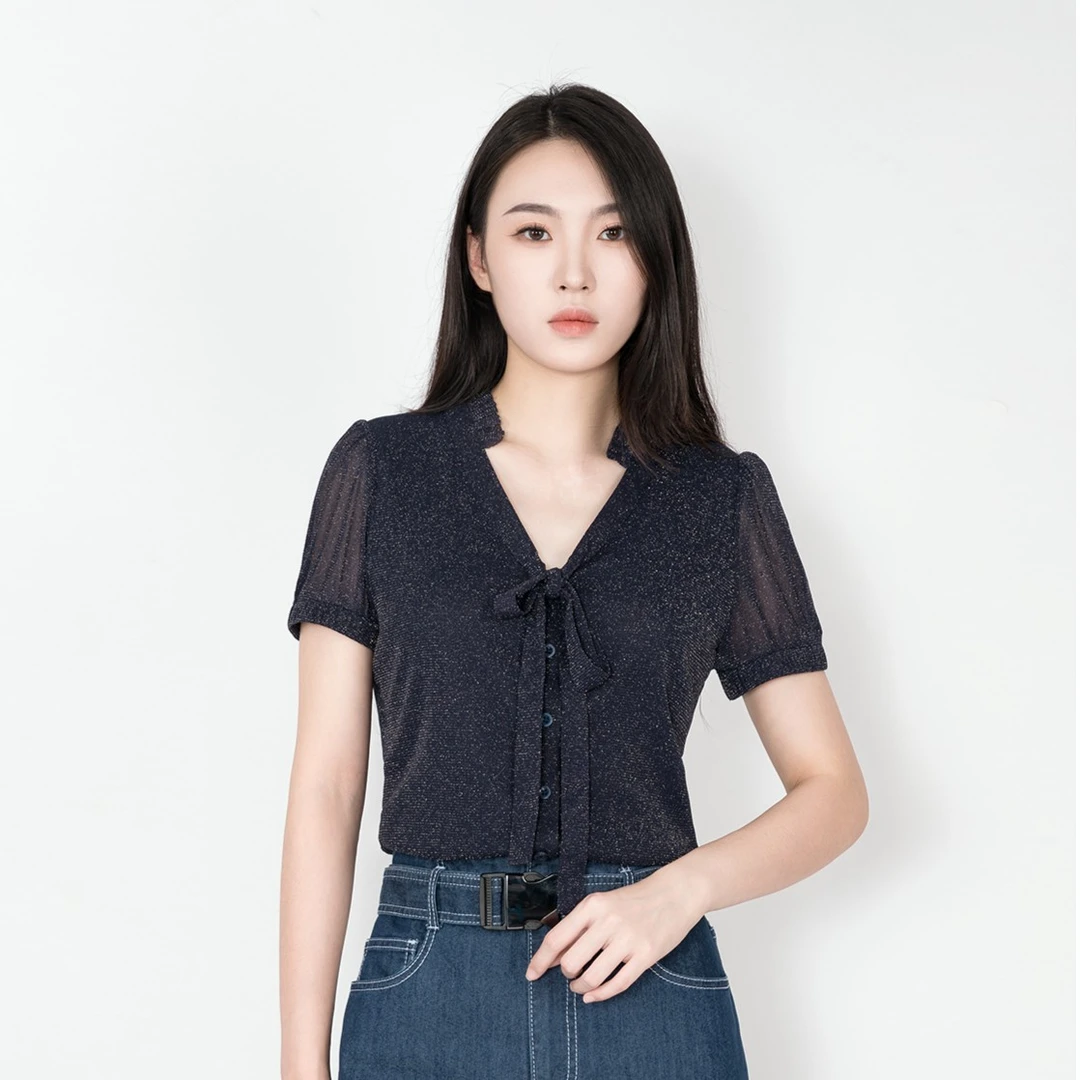 【风感波粒】哥弟夏季新款高级感女装时髦洋气上衣针织短袖-1300705