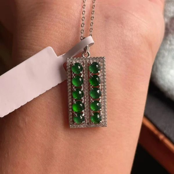 正品新款帝王绿翡翠玉吊坠纯天然翡翠时尚翡翠戒指100%真品玉戒指