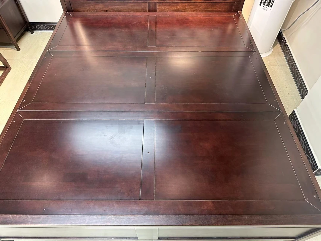 【老板升配链接】新中式实木床边油漆满铺加宽加厚实用双人床板