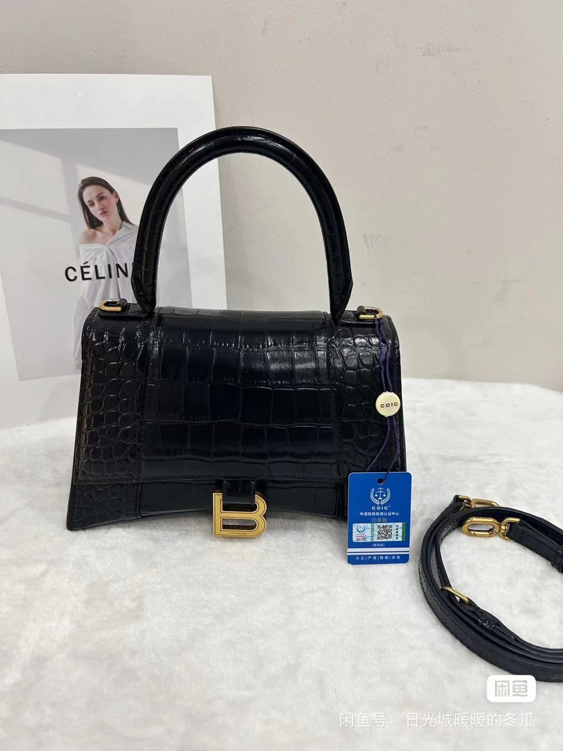 Balenciaga/巴黎世家 斜挎包 黑金鳄压沙漏s mx6779/2412