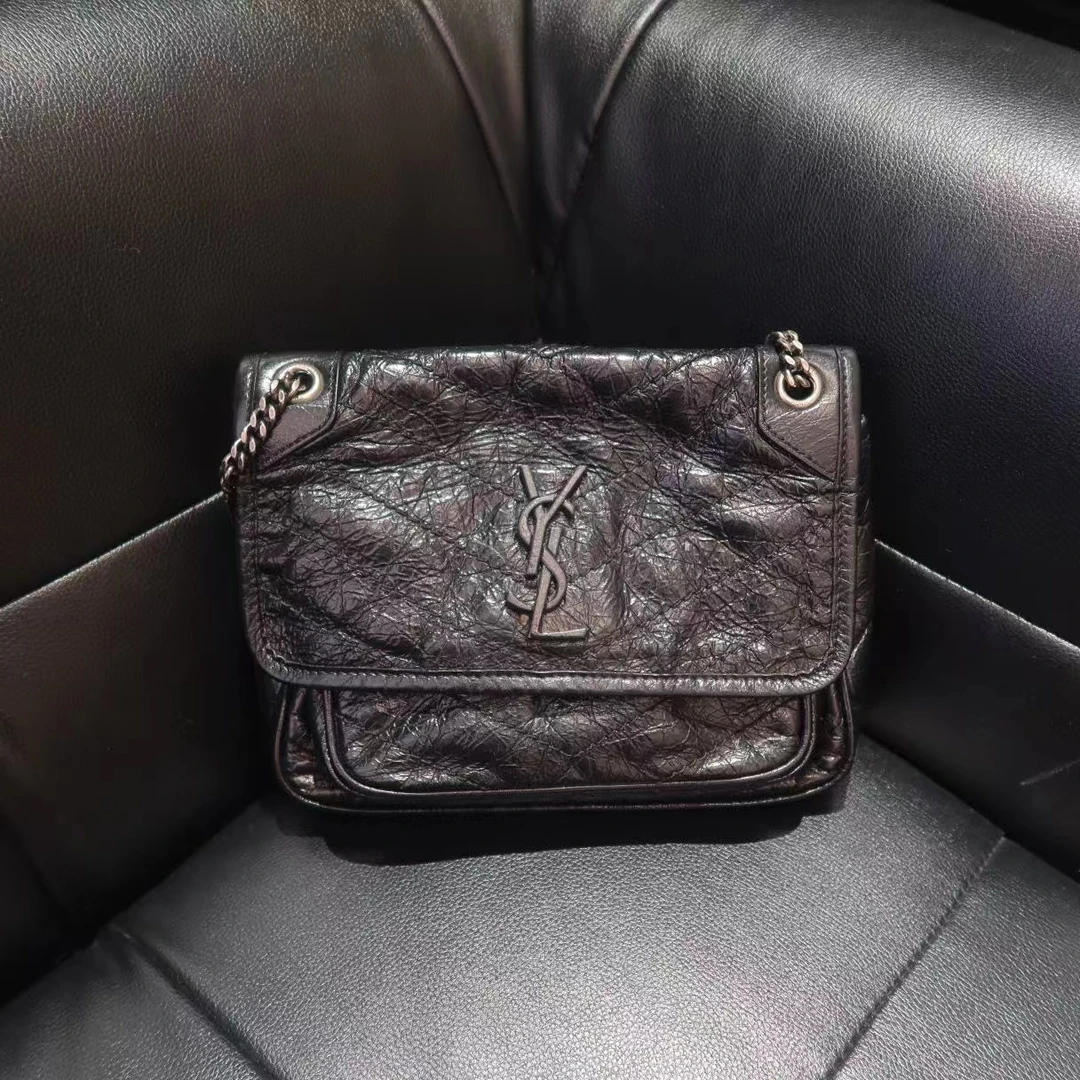 YSL/圣罗兰 单肩包 黑银Niki小号单肩包 wx6370/2409