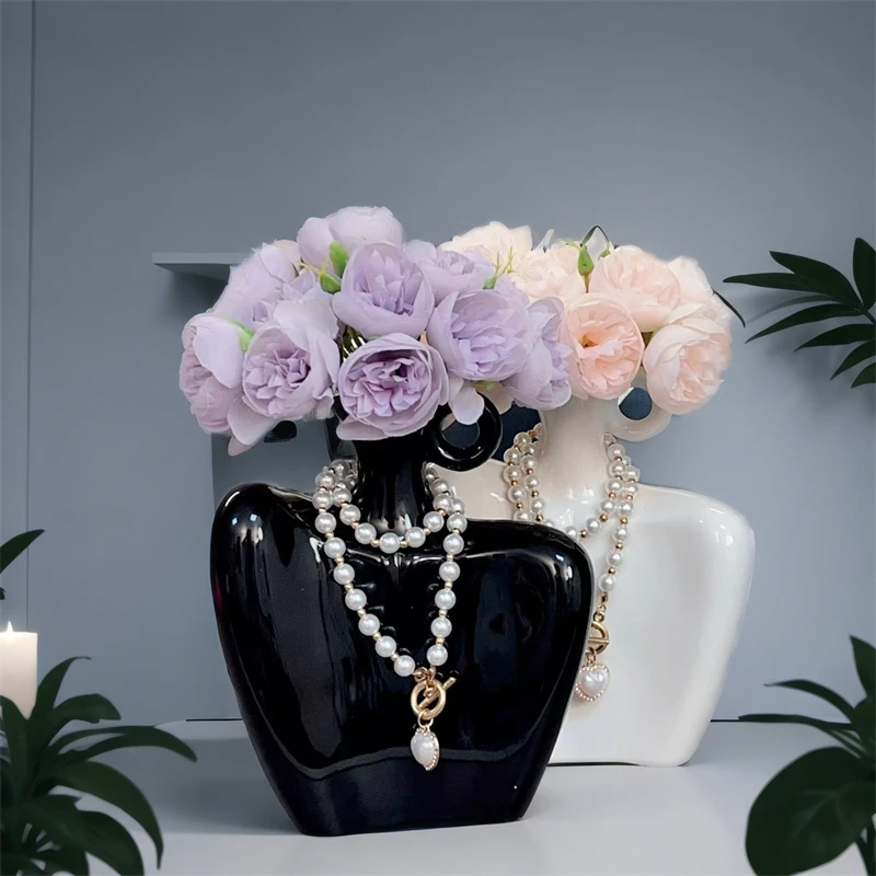 盈璨高级感创意人体造型艺术花瓶客厅插花花器家居酒柜装饰品小众