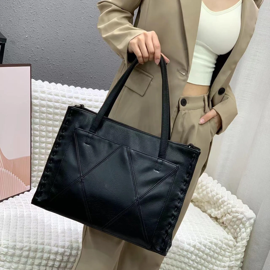2024新款休闲大包包时尚女包单肩包女大容量托特包软皮手提腋下包
