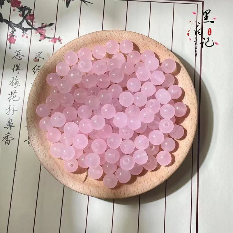 8mm玉石散珠子仿天然琉璃圆珠仿diy手工制作手链串珠材料女孩礼物