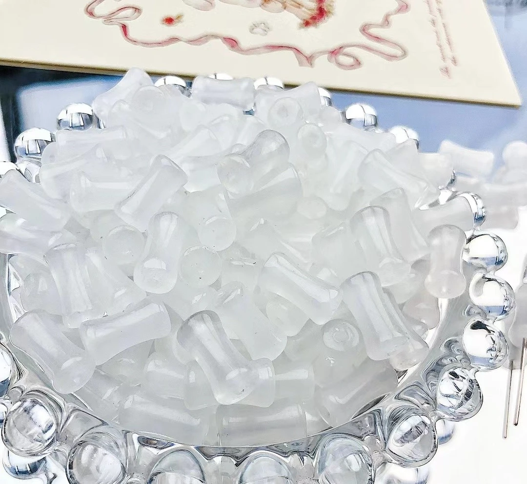 新中式国风仿玉竹节琉璃珠子diy手工串珠材料项链手链饰品配件