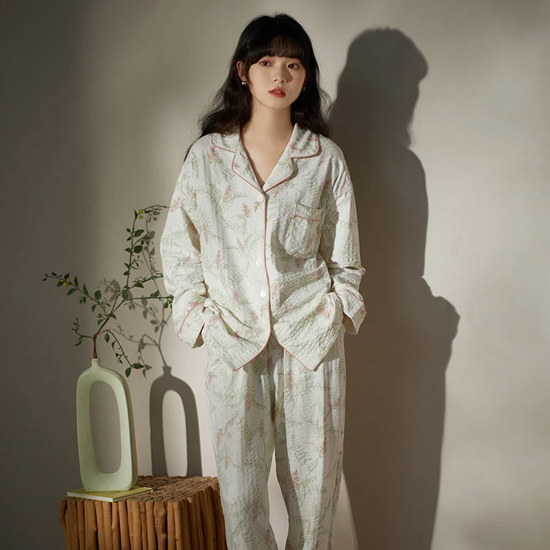 马克公主睡衣女春秋纯棉长袖2023年新款气质甜美可外穿柔软家居服