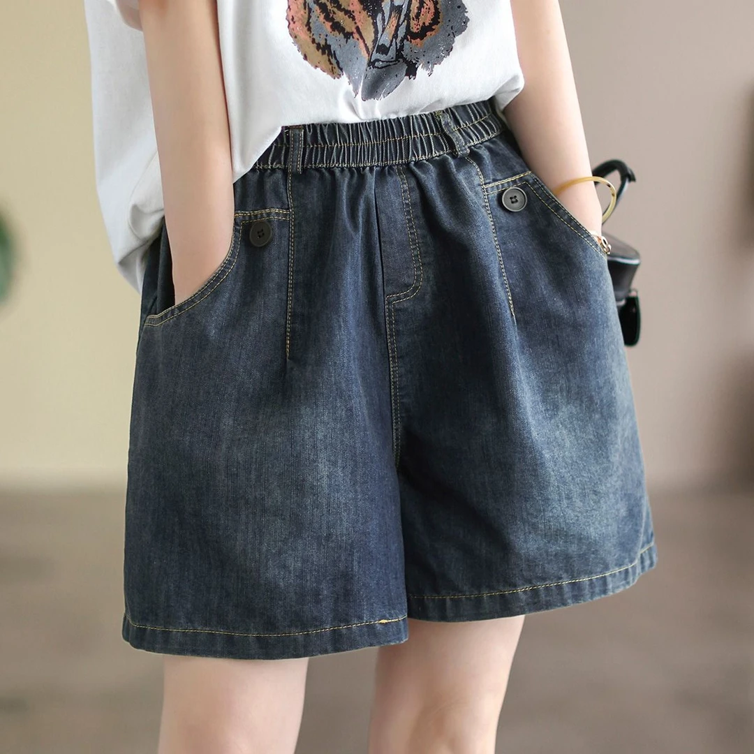 胖mm牛仔短裤女夏季新款韩版大码宽松显瘦时尚洋气百搭阔腿五分裤