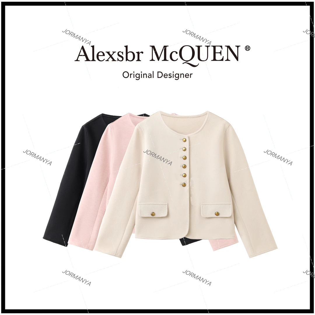 YDD•「羊毛小香风外套」双面小香风女秋冬撞色时髦高级设计短款外套