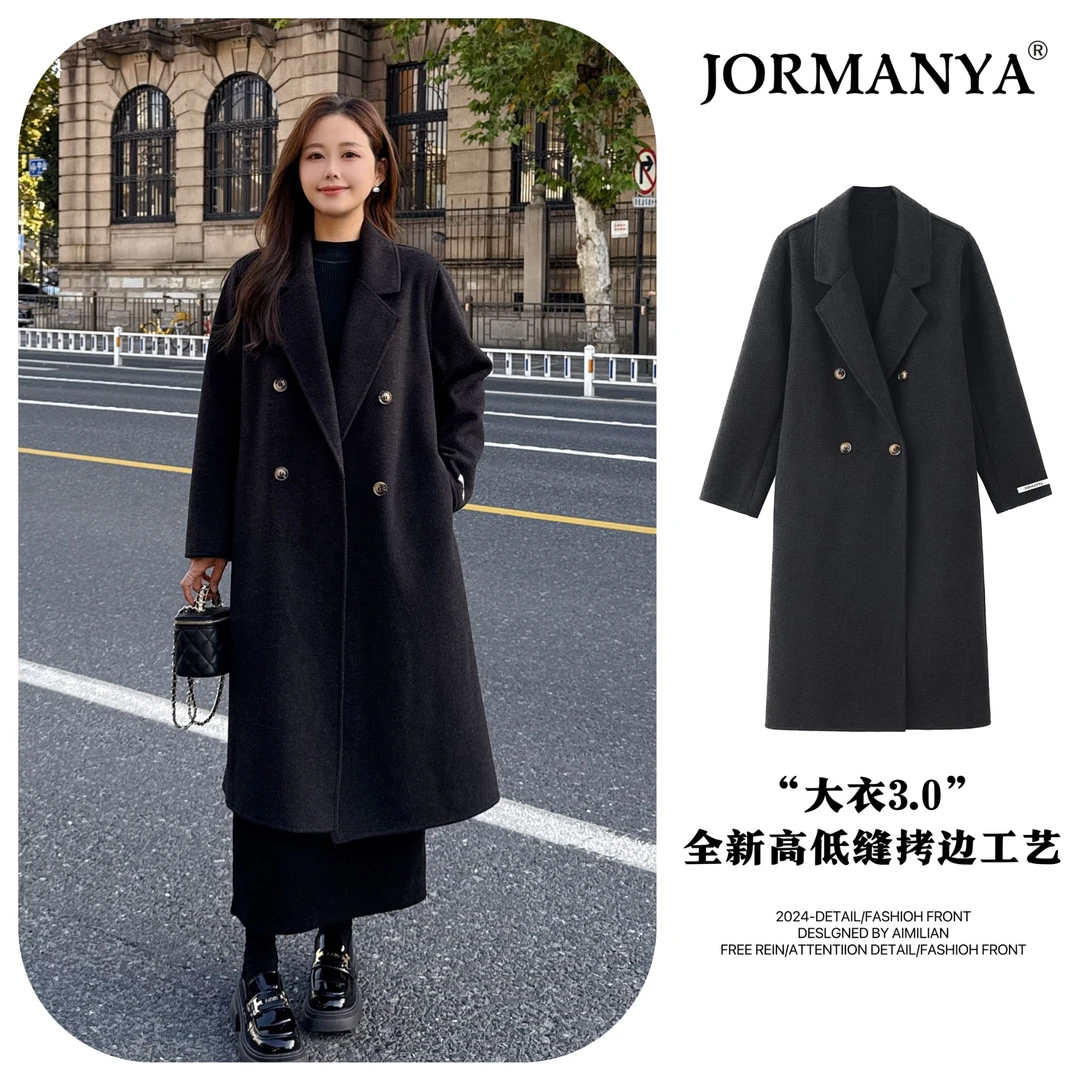 “大衣3.0”全高低缝拷边！高级感四粒扣超赞版型双面尼大衣气质MAX