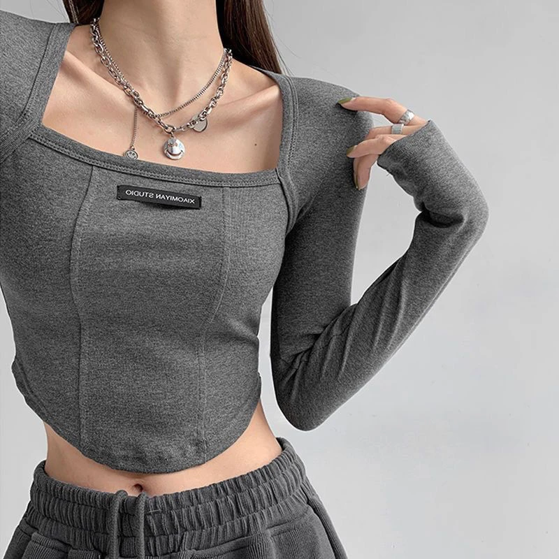 高端孤品辣妹上衣女高腰紧身短裤假两件打底衫短款显瘦拍下备注