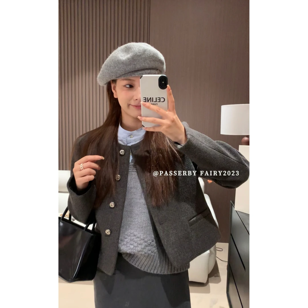 PASSERBY FAIRY 恋综女王 名门气质高级定制灰色小香外套L679