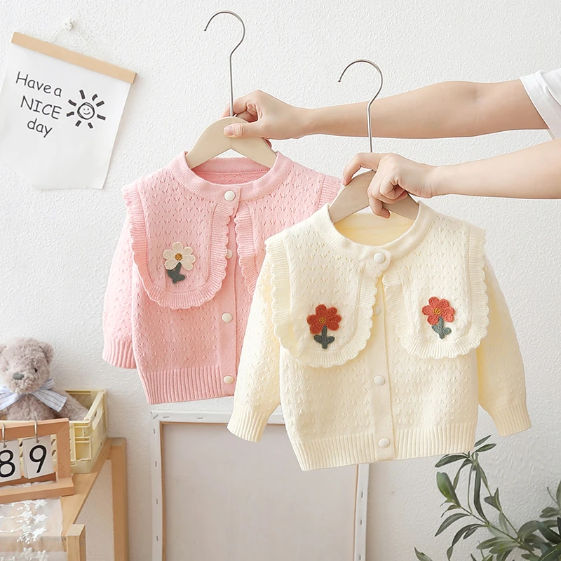 【专柜品质】2023秋装新款女宝宝毛衣开衫外套女童针织衫洋气外穿