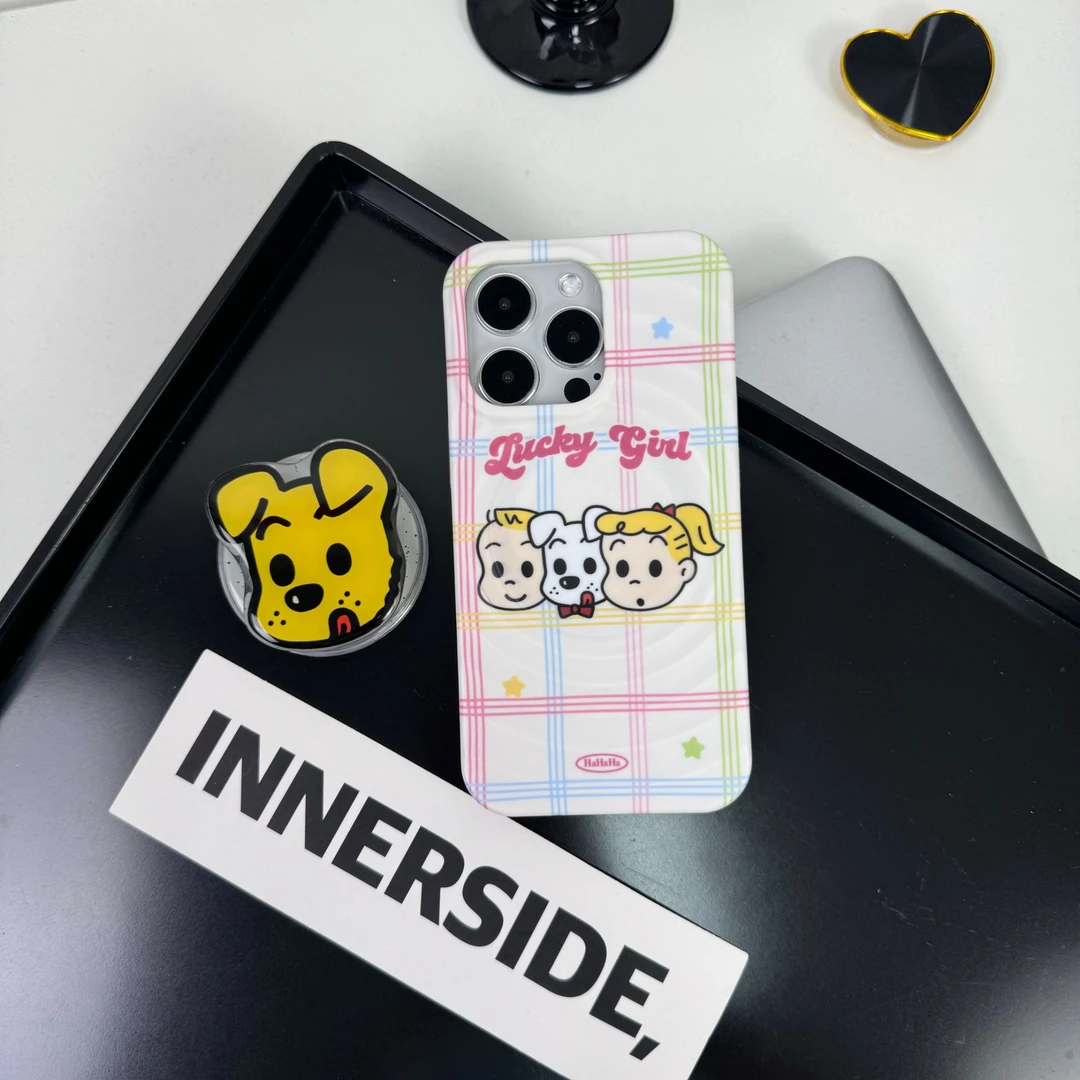 卡通可爱原田治小狗磁吸支架适用于苹果华为15promax手机壳iPhone