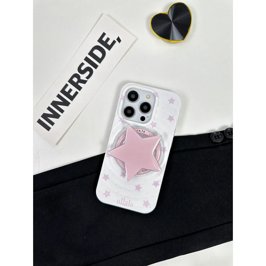 ins粉色少女心适用于iPhone15pro粉色星星14pro磁吸款15promax壳