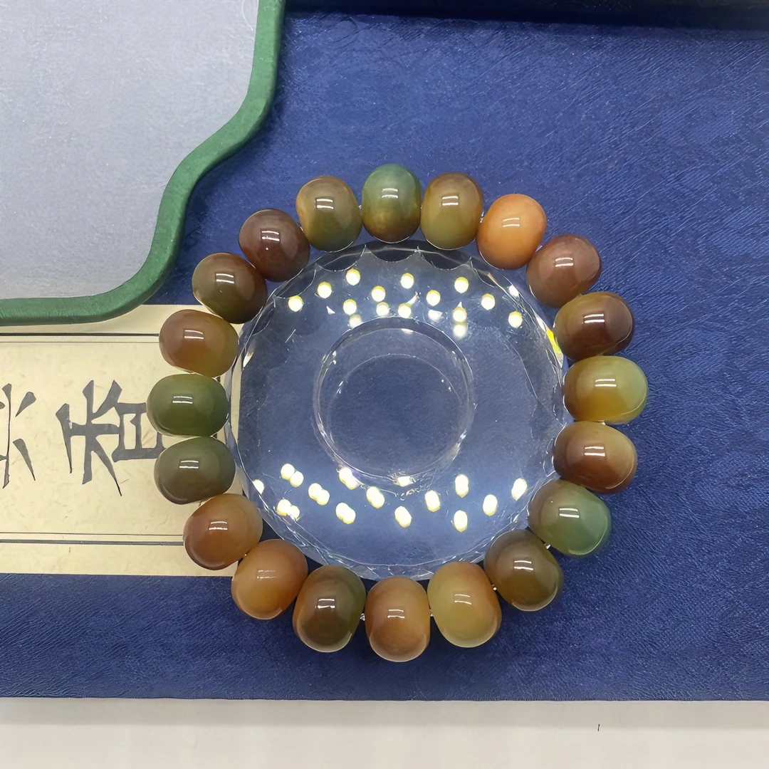 【一姐专属】白玉菩提10×13mm手串单圈B75266A2彩色敦煌菩提