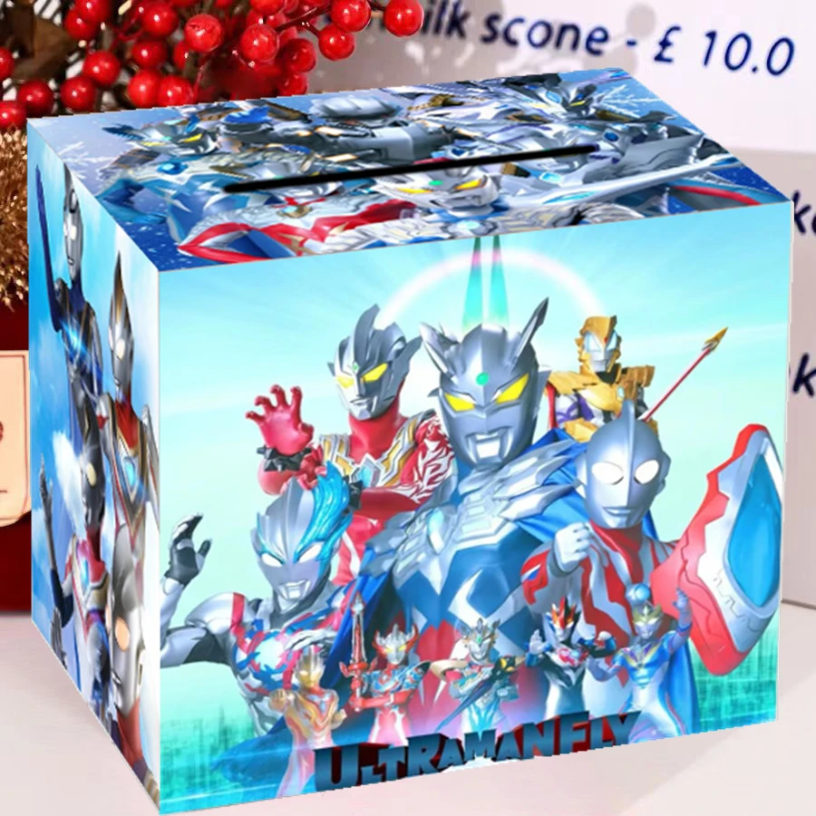 新款只进不出赛罗存钱罐男孩子学生小孩童奥特曼木质储钱罐大容量