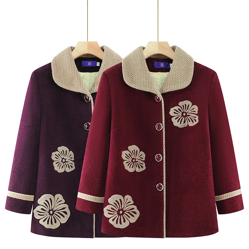 中老年人秋冬外套奶奶装上衣老太太婆婆衣服洋气短款女装冬水貂绒