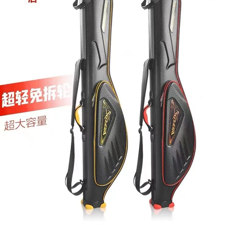 威狐WEFOX超轻收纳加厚大肚矶钓竿包硬壳防水1.35米海钓渔具包