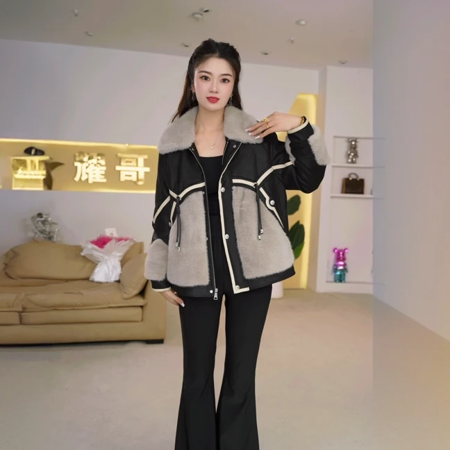 SHIMEISHAER/诗美莎尔 海宁气质鹅绒服翻毛皮女士秋冬厚外套YR872