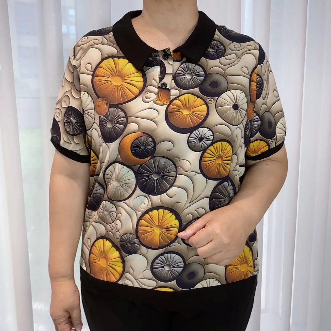 2024夏季时尚新款洋气减龄宽松薄款气质显瘦遮肚百搭妈妈装2288