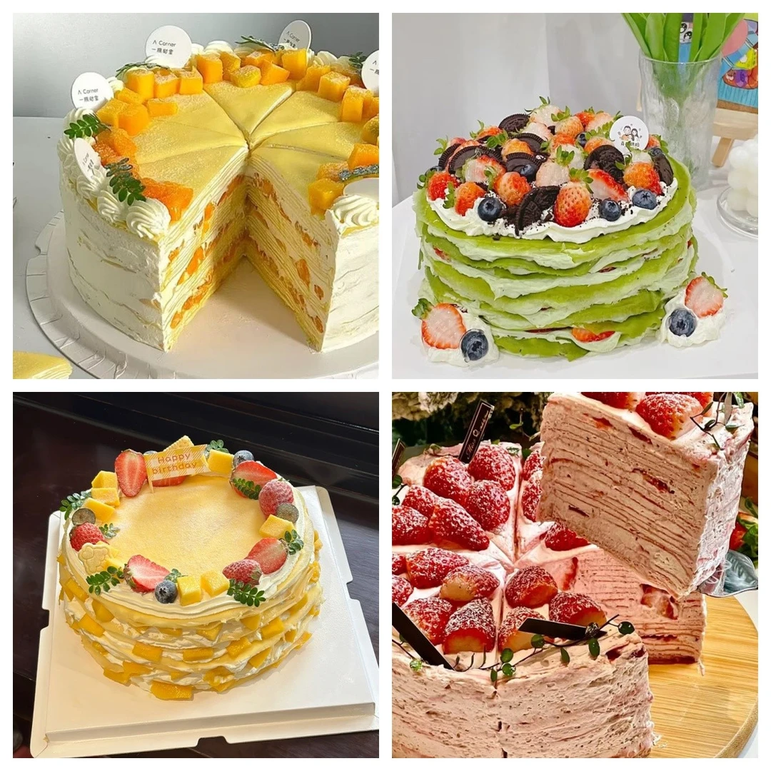 抖音团购榴莲千层蛋糕生日蛋糕抹茶芒果草莓定制全国同城送货上门