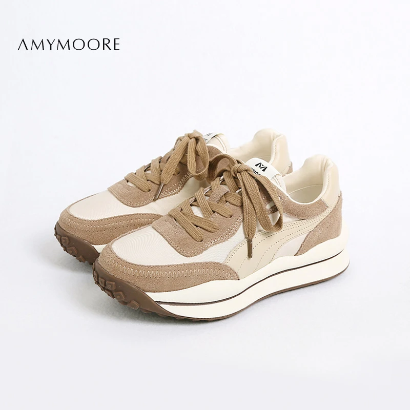 【为爱放价】AMYMOORE拼色休闲鞋运动鞋脚感十足撞色小众厚底83289