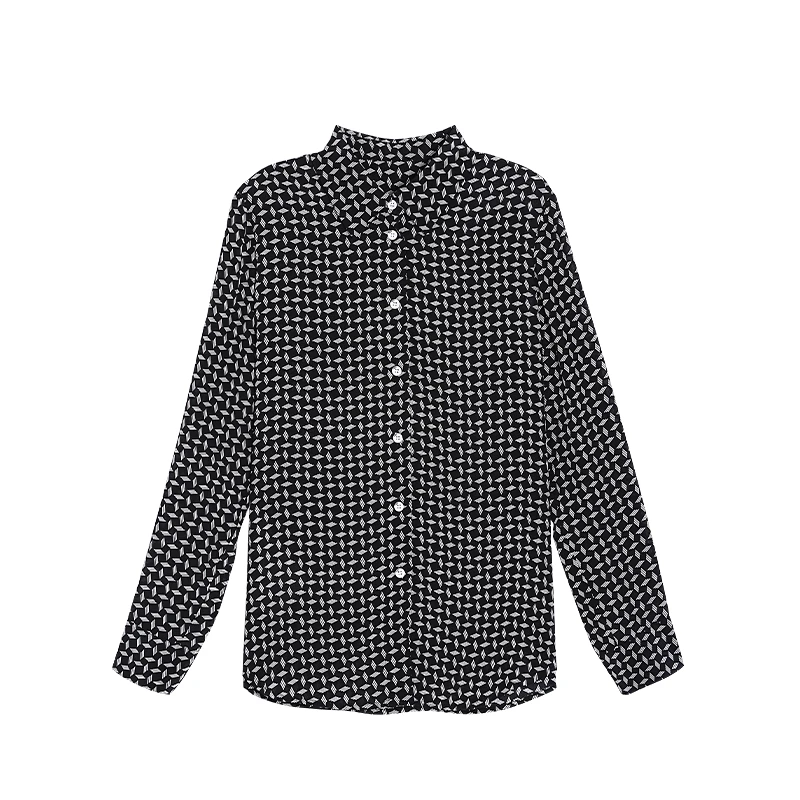 AMYMOORE【为爱放价】 宽松显瘦格子衬衫长袖气质衬衣 370838