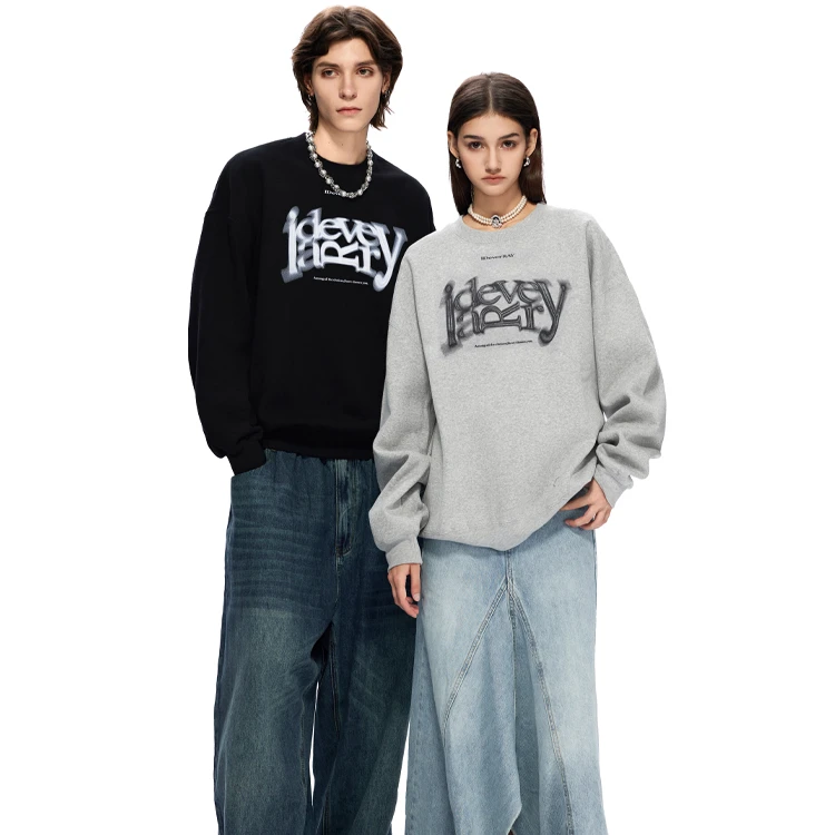 黄子弘凡同款IDeverRAY加绒连帽卫衣男女重磅宽松情侣装帽衫上衣