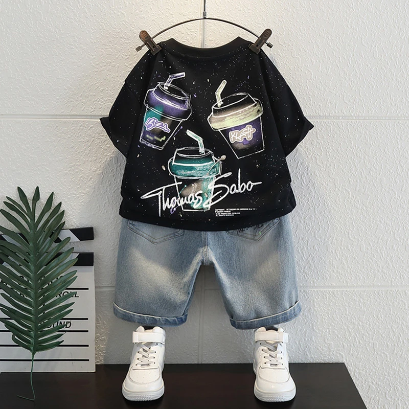 童装儿童夏装男童短袖t恤2024新款潮男孩夏季衣服宝宝薄款半袖衫