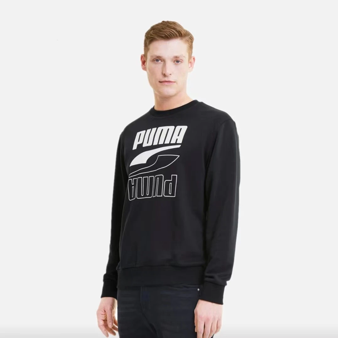 Puma 彪马男子圆领运动套头卫衣新款LOGO印花休闲套头衫585272-01