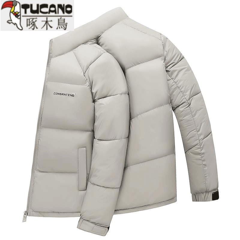 啄木鸟冬季新款纯色时尚棉衣男短款棉服爆款商务休闲保暖加厚衣服