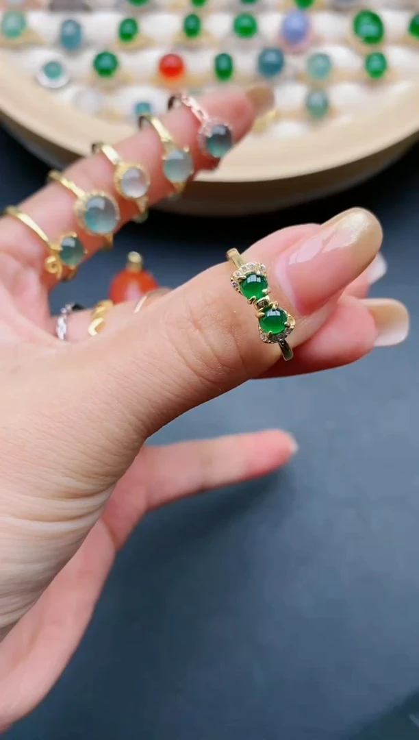【闪购商品】翡翠戒指银S925镶嵌111111111