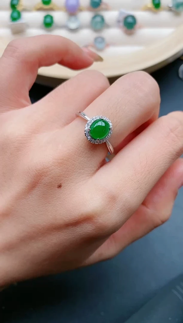 【闪购商品】翡翠戒指银S925镶嵌111111111