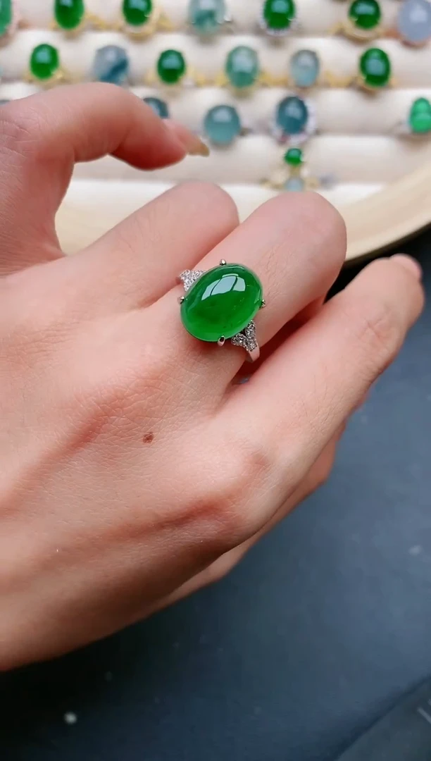 【闪购商品】翡翠戒指银S925镶嵌111111111