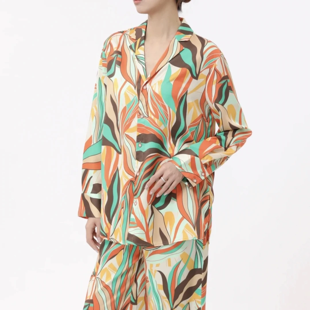 AMASS阿玛施新款时尚宽松长袖印花衬衫5300565