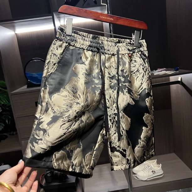 男士时尚夏季潮流短裤速干印花休闲裤