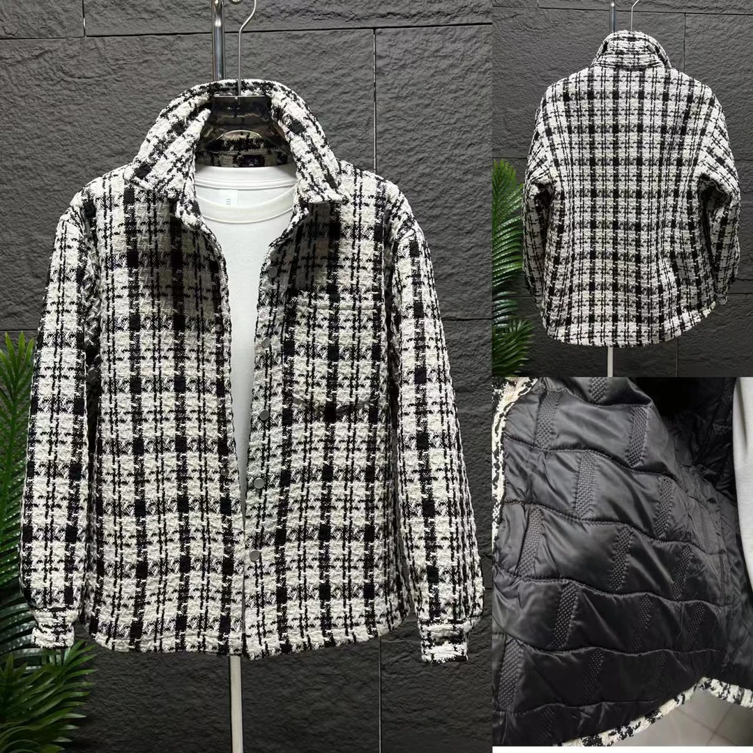 新品男士时尚编织休闲外套小香风秋冬二棉服6699