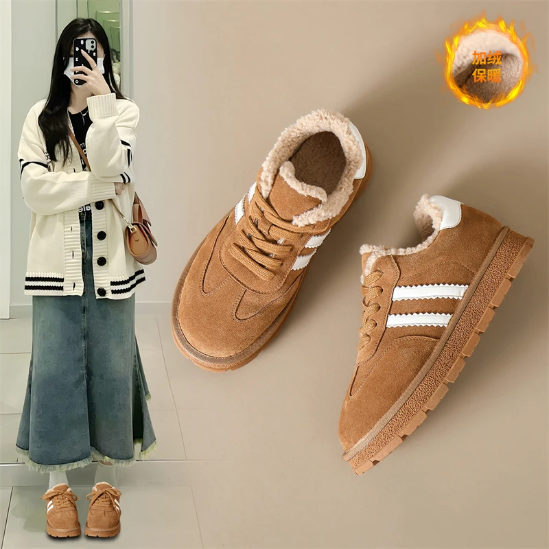 雪地靴女2025冬季新款保暖加绒德训鞋厚底百搭休闲鞋女鞋