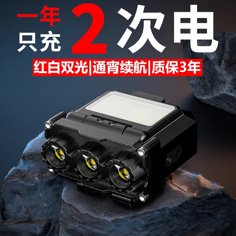 【猫头鹰头灯】帽夹灯感应头灯夜钓超长续航超轻无极调光照明骑行