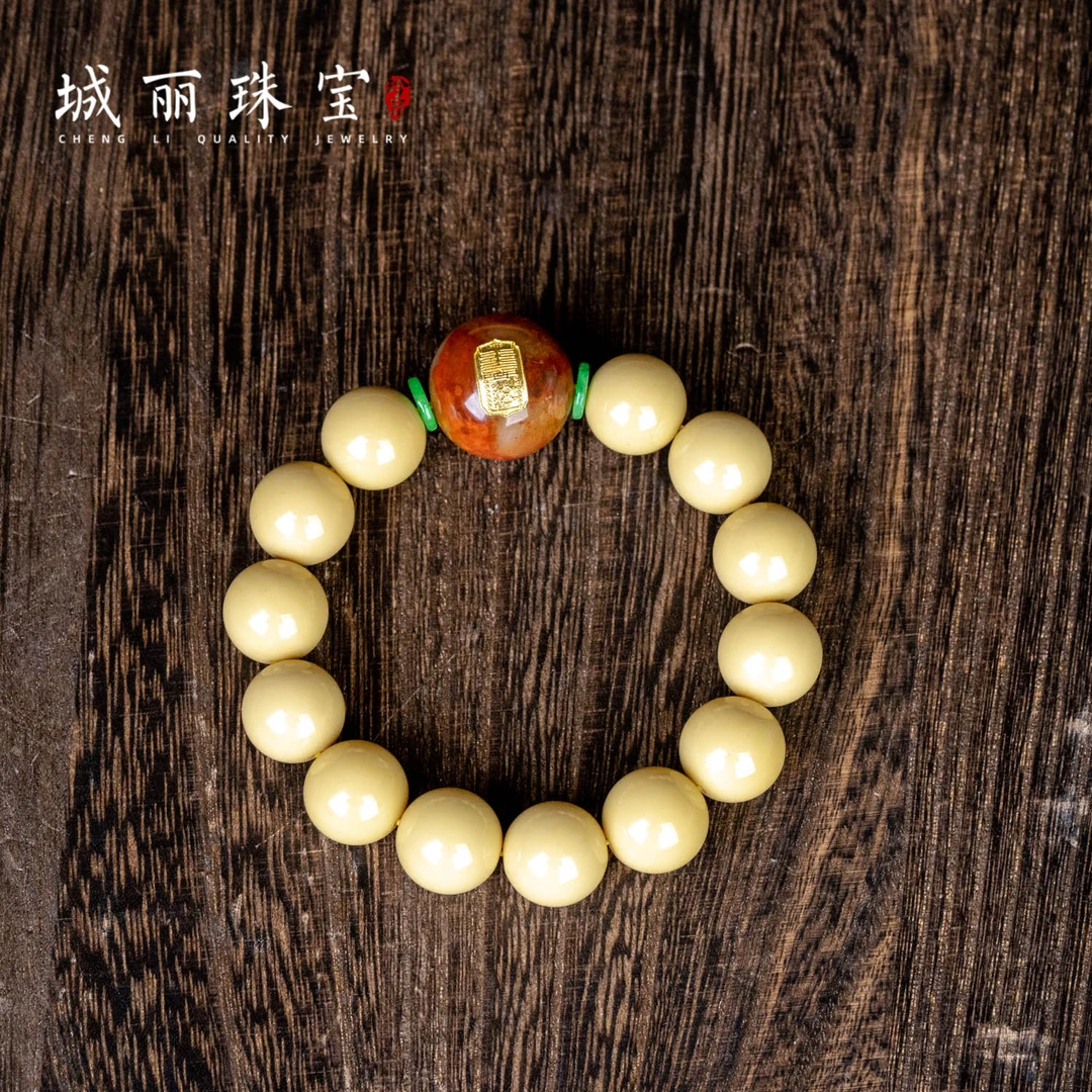 非金属手链 【城丽】金符圆珠龙玉手串/条ZJH-1240