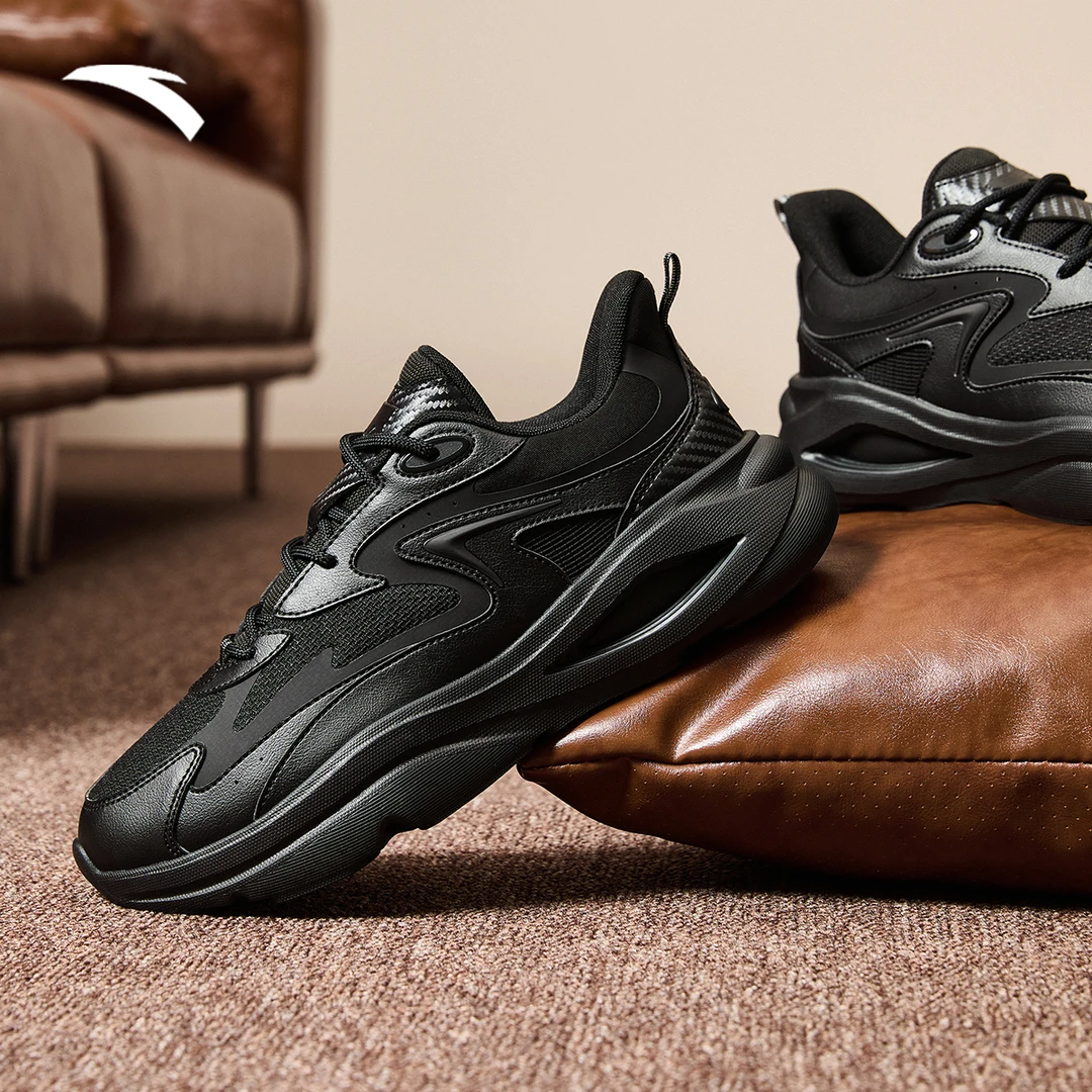 安踏潮拜5S丨软底舒适潮流休闲鞋男士秋季新款黑色运动鞋男鞋